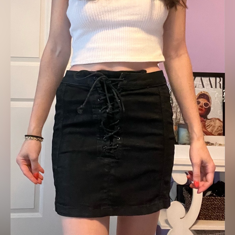 BDG Black Denim Mini Skirt